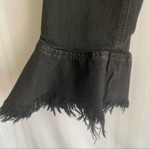 McGuire Bohemia Ruffle Kick Flare Cropped Jeans Size 28 Skinny Pants Black - Picture 3 of 10